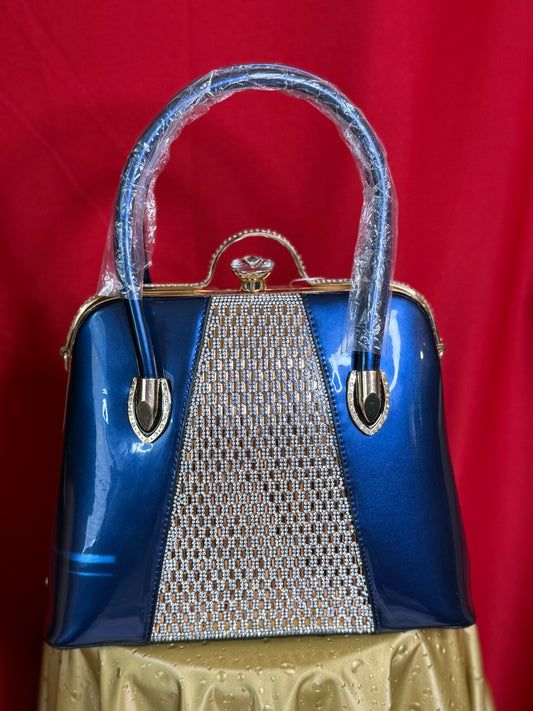 Patent Blue Handbag